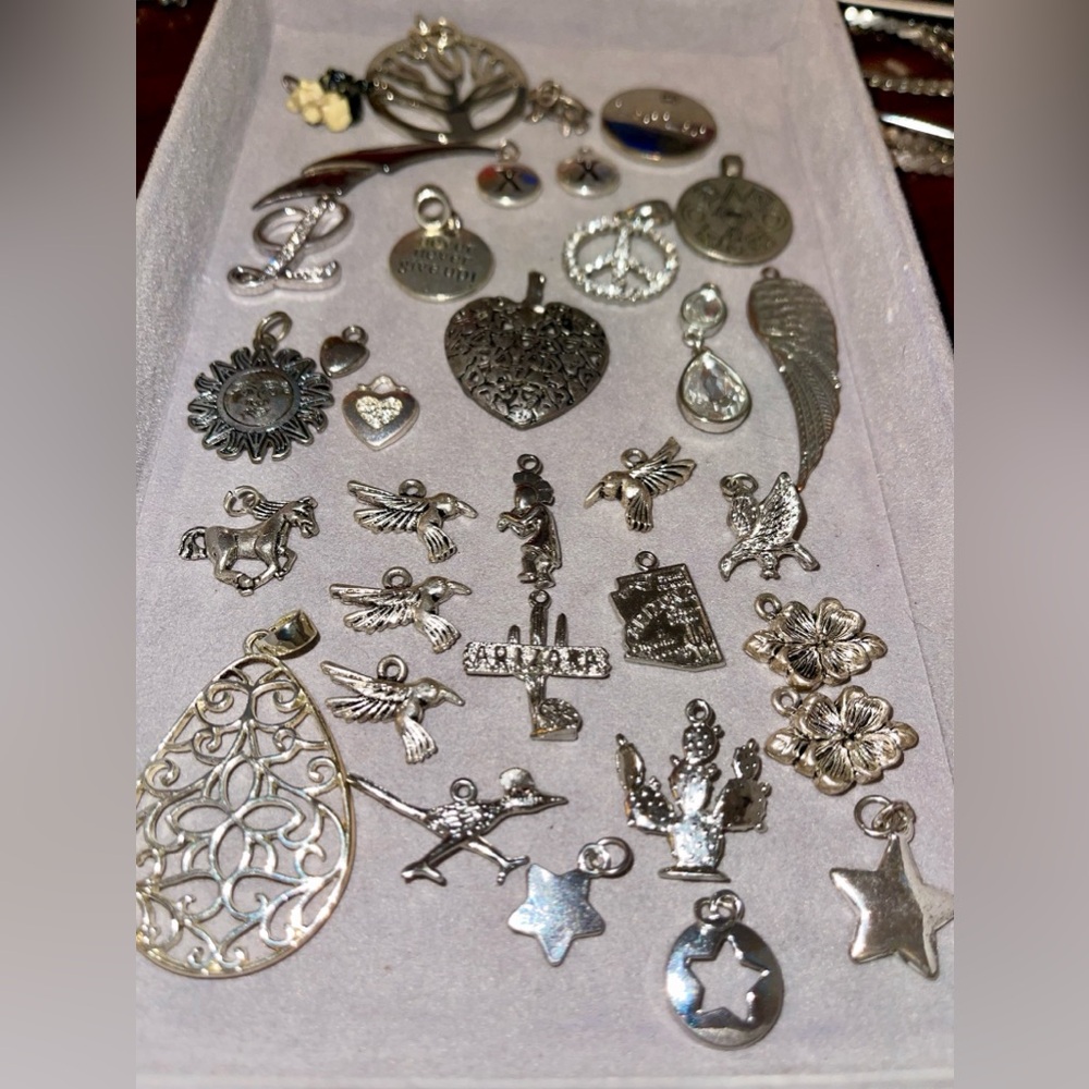 Bundle of 34 Silver Tone Charms. - Picture 2 of 9